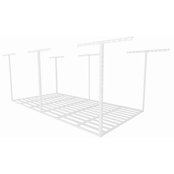 SunsGrove 4×8FT Overhead Storage Rack, 1 Pack, White