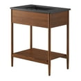 thumbnail image 4 of Sink Vanity Cabinet, Walnut Black, Wood, Mid Century Hotel Bedroom Bathroom, Modern Contemporary HB36405, 4 of 10