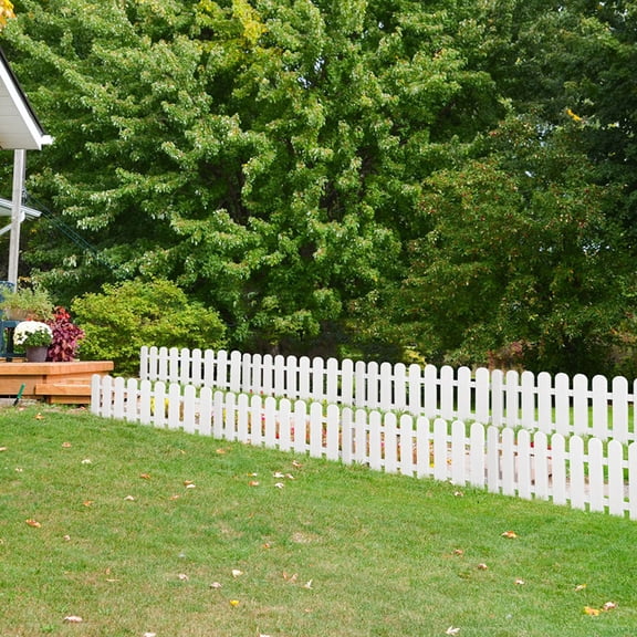 GOOHOCHY  8 Pcs The Fence Garden Lights Mesh Border Fences Baby White