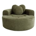 thumbnail image 4 of Leumius Oversized Round Chair Lounge Chaise Indoor,Upholstered Round Sofa Bed with Memory Foam,Comfy Cloud Circle Chair with Deep Seat for Living Room Bedroom,No Assembly Required,Green, 4 of 11