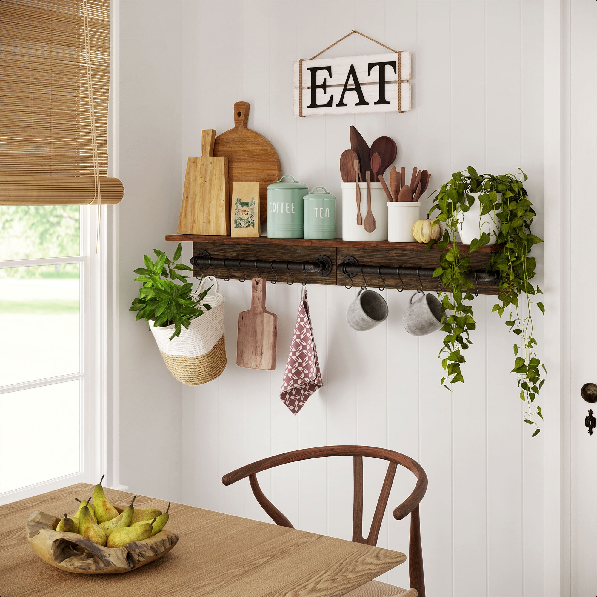 Barnyard Designs Eat Sign Wall Decor, Rustic Farmhouse Decoration for  Kitchen and Home, Decorative Hanging Wooden Letters, Country Wall Art,  Distressed White/Grey, 24 x 8” 