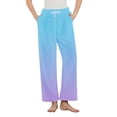 thumbnail image 2 of ylioge Womens Fleece Pajama Pants with Pockets Straight Leg Pajamas Bottoms Ladies Casual Gradient Printed Drawstring Elastic Waist Warm Homewear Pant, 2 of 8