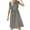 Gray, variant on Zekutng Womens Dresses Round-Neck Casual Loose Skirt Solid Sleeveless Ruffles Longuette Dress,Sizes XS-XL
