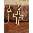 thumbnail image 2 of ELYA Women's Polished Open Cross Gold Plated Steel Necklace, 2 of 4