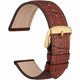 thumbnail image 1 of wonima11 20mm Watch Band, Italian Leather, Embossed Alligator Grain, Gold Buckle (Brown), 1 of 1