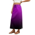 thumbnail image 4 of Gradient Ombre Maxi Skirt, High Waisted Side Slit Long Skirt with Pockets, Casual Summer Drawstring Flowy A-Line Bottoms, 4 of 6