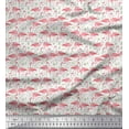 thumbnail image 1 of Soimoi Rayon Fabric Grass & Flamingo Bird Print Fabric by The Yard 56 Inch Wide, 1 of 3