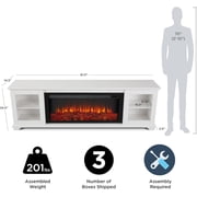 Real Flame Benjamin Solid Wood Landscape Media Electric Fireplace in White