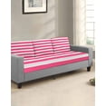 thumbnail image 2 of Pink Striped Couch Cushion Covers Stretch, Washable Sofa Seat Covers Individual Seat Cushion Sofa Slipcovers Modern Simple Monochrome Geometric White Couch Cover Furniture Protector S-1PCS, 2 of 7