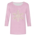 thumbnail image 5 of Makaor T Shirts for Women Loose Christmas Plus Size Crew Neck Tops Graphic 3/4 Sleeve Pullover Tees Cute Outfits Clothes, 5 of 5