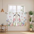 thumbnail image 2 of Easter Kitchen Curtain for Berdoom Living Room Cafe 45 Inch Length, Spring Rabbit Feet Eggs Botanical Blooms Flowers Tiers Curtains Light Filtering Drapes Window Treatment 2 Panels 52"Wx45"L, 2 of 8