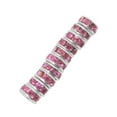 thumbnail image 2 of Mandala Crafts Crystal Glass Rondelle Spacer Beads for Jewelry Making, Beading, Crafting; Silver Tone8mm Pink, 2 of 4