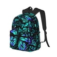thumbnail image 2 of Picia Blue Floral with Butterflies Large Capacity Backpack Classic Style Backpack Casual Backpack Water-Resistant School Work Travel Outdoor Backpack, 2 of 8