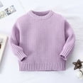thumbnail image 2 of Dmsael Girls Clothes Girls Fall Sweaters Pattern Casual Crewneck Long Sleeve Knit Pullover Tops for Kids Purple,5-6 Years, 2 of 6