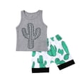thumbnail image 1 of Diconna Ensemble Mode Garçon Cactus Imprimé Haut Sans Manches et Short, 1 of 6