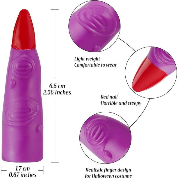 Disfraz De Dedos De Bruja De Plástico 40 Piezas Disfraz De Dedos De Bruja Coloridos De Halloween Accesorio De Disfraz De Dedos De Bruja De Plástico Para Fiesta De Halloween ANGGREK Juguetes
