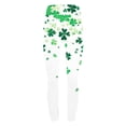 thumbnail image 4 of lcziwo Lightening Sales, Women's St Patricks Day Running Leggings Novelty Shamrock Clover Print Soft Stretchy Yoga Pants Casual High Waisted Tummy Control Tights Multicolor XXL, 4 of 6