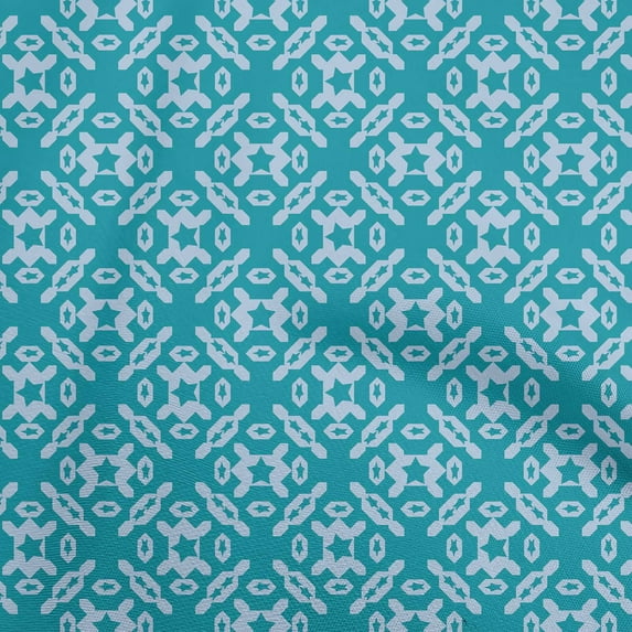 oneOone Silk Tabby Teal Blue Fabric Asian Dabu Print Sewing Craft Projects Fabric Prints By Yard 42 Inch Wide
