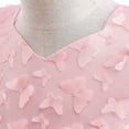 thumbnail image 4 of Sngxgn Girls Ruffle Tiered Dress Long Sleeve Flowy A-Line Dress(Pink,110), 4 of 9