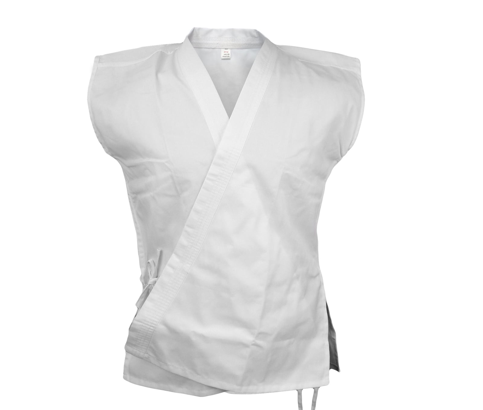 White Karate Sleeveless Uniform Gi Top, Martial Arts Kimono Open Karate