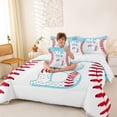 thumbnail image 3 of Manfei Sport Baseball Twin Bedding Sets 7-Piece,Letter Monogrammed B Bedding Comforter Set, 3 of 7