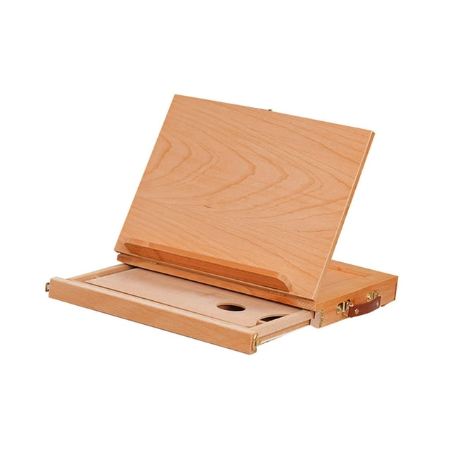 pitrice Durable Tabletop Easel Wood Easel Box Art Supply Drawing Storage Display Stand Portable Sketching And Is Durable. Smooth Beige S