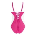 thumbnail image 6 of idosla Women Athletic One Piece Swimsuits Sporty Racerback Bathing Suits Full Coverage Modest Swimwear (Pink, M), 6 of 8