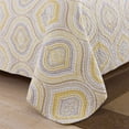 thumbnail image 3 of 100% high-density Cotton Embroidered Quilt, Bedspreads/Comforter set, light weight cozy and soft. Queen.Color;Yellow/White, 3 of 5