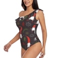 thumbnail image 2 of Gaeub Cute Christmas Gnomes Women's One Shoulder Ruffle Tummy Control Swimwear for Swimming Surfing Beach Party - XX-Large, 2 of 8