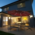 thumbnail image 6 of Costway 10FT Patio Offset Umbrella Solar LED 360degrees Rotation Burgundy, 6 of 9