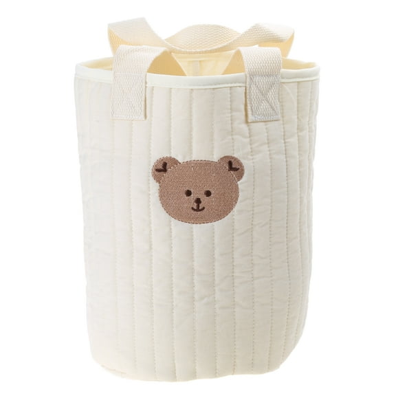 Bear Storage Bucket Beige Cotton Storage Basket Diaper Bag Large Capacity Bin