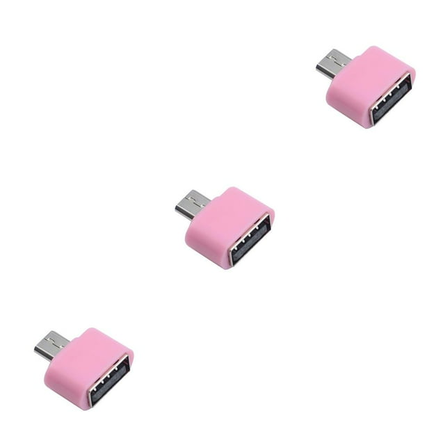 jesticaly OTG Adapter USB Phone Data Sharing Photo Converter Electronic Connector Household Smartphone Replacement Accessory Pink 3Set