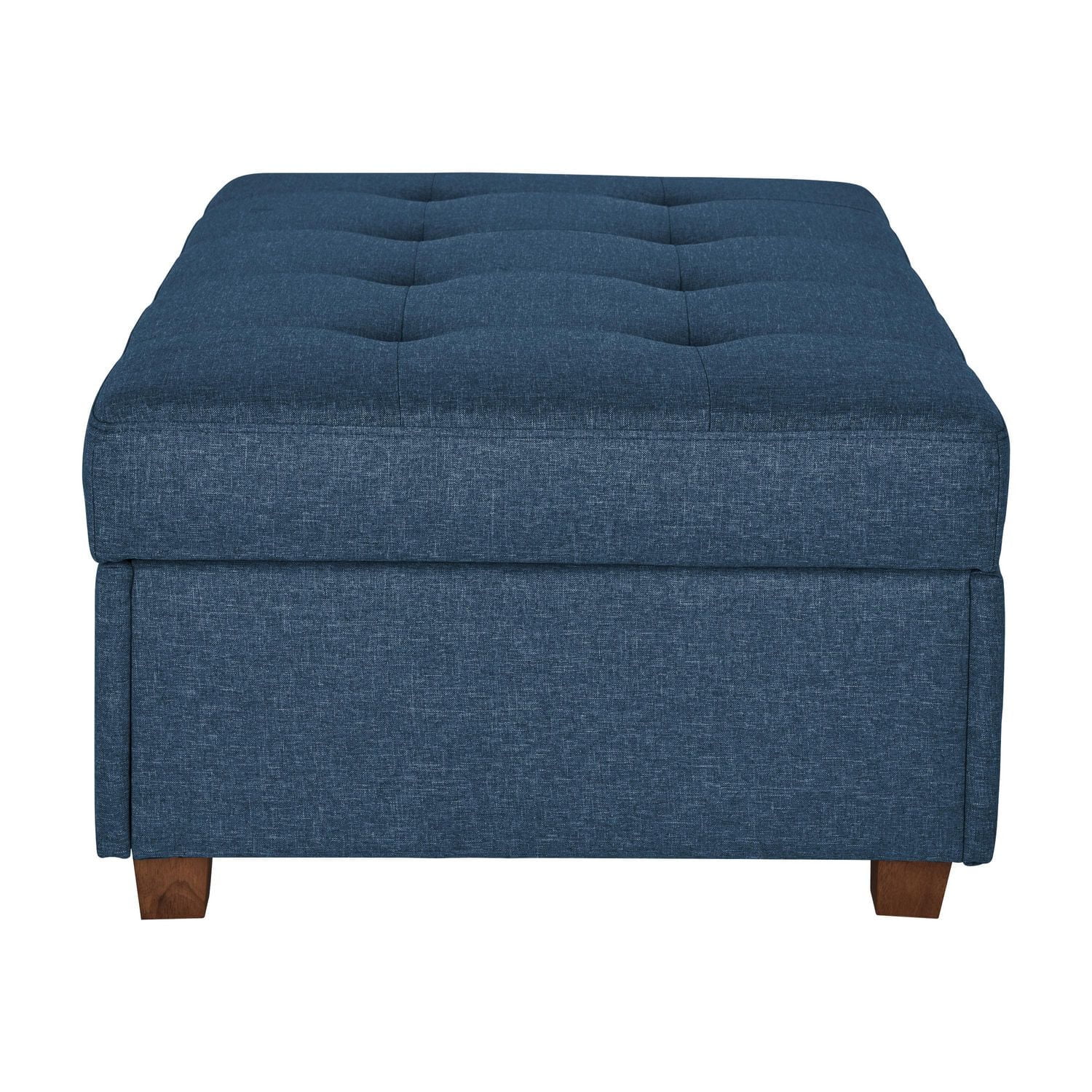 Grand pouf capitonné en tissu Aubin de CorLiving avec rangement et pieds en bois