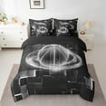 thumbnail image 2 of Sports Theme 7 Pcs Comforter Set King Size,Neon Light Basketball Bed in a Bag with Flat Sheet and Fitted Sheet and Adults,Hip Hop Bedding Set with Pillowcase and Shams, 2 of 5