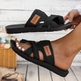 thumbnail image 4 of Women's Mesh Toe Ring Platform Sandals Breathable Non Slip Walking Flip Flops Lightweight Beach Slide Black Size 7.5, 4 of 6
