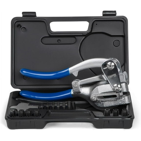 Capri Tools CP21050 21050 Metal Hole Punch Set With Puncher 16 Piece, Black