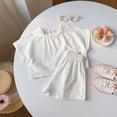 thumbnail image 5 of UAYOTSE Girls Summer Outfits 2 Piece Sets Short Sleeve Shirts and Shorts Set Kids Clothes,Sizes 3-4 Years, 5 of 8