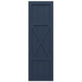thumbnail image 5 of Ekena Millwork 12"W x 60"H True Fit PVC Center X-Board Farmhouse Fixed Mount Shutters, Starless Night Blue (Per Pair - Hardware Not Included), 5 of 7