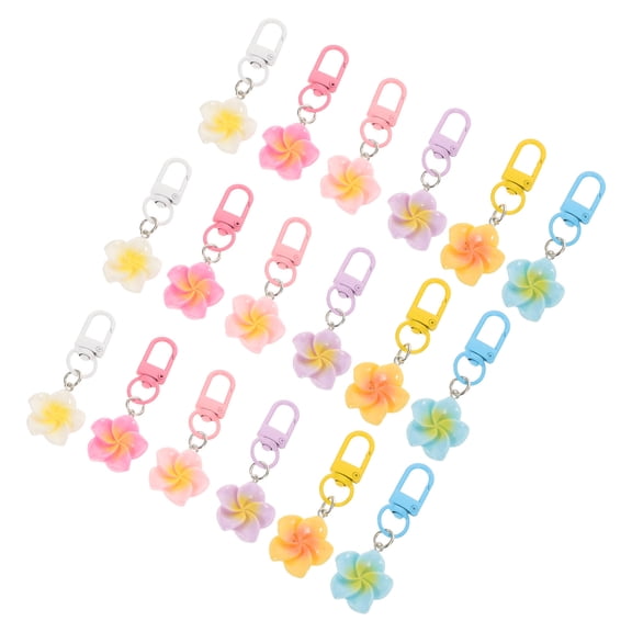 TABLZONE Cute Floral Keychain Multi Color Resin Handbag Pendant Charm for Backpack 30Pcs
