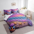thumbnail image 3 of Homewish Dreamy Ocean Sunset Bedding Comforter Set 7 Pieces for Kids, Kawaii Starfish Seashell Full Bedding Set, Summer Beach Reversible Fitted Sheet Flat Sheet, Super Cozy Room Decor, 3 of 7