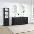 thumbnail image 3 of Cadiz 72" Double Fir Wood Black Vanity with Lightning White Composite & Mirror, 3 of 17