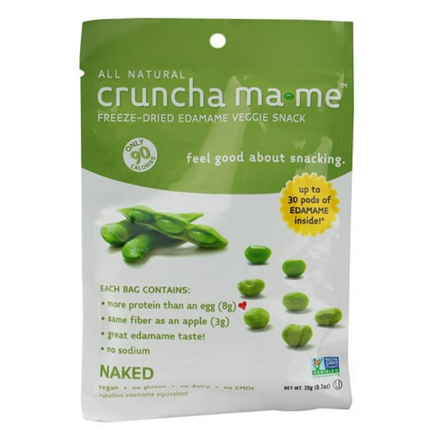EdaZen Crunch Mame Freeze Dried Edamame Veggie Snack Naked 0.7 oz