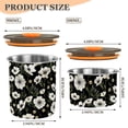 thumbnail image 3 of White Anemone Flower Airtight Coffee Bean Canister 17oz Food Storage Containers with Lids For Gournd, Tea, Sugar, Flour, Rice, Cereal, Candy Cookie Jar, 3 of 8