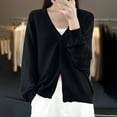 thumbnail image 2 of Wensltd V Neck Tunic Tops for Women Long Sleeve Pullover Tops Lightweight Casual Button Up Blouse, 2 of 5