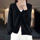 thumbnail image 2 of Blusa de manga larga,Blusa de punto con botones de color liso para mujer, camisa acrílica de manga larga, blusa informal de moda para uso doméstico y diario, sopatenor, 2 of 9