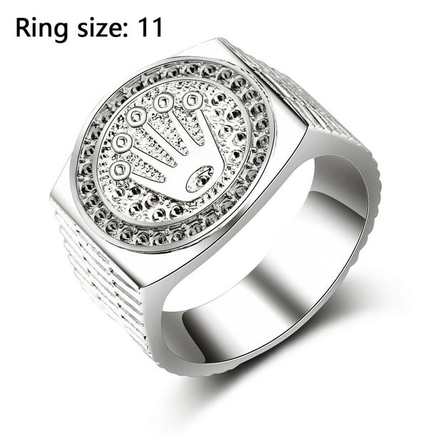 Anillos para hombres Hip Hop Plata Oro Rey Corona Corazón roto Anillo de dedo MFZFUKR 221884-2