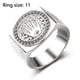 thumbnail image 1 of Anillos para hombres Hip Hop Plata Oro Rey Corona Corazón roto Anillo de dedo MFZFUKR 221884-2, 1 of 8