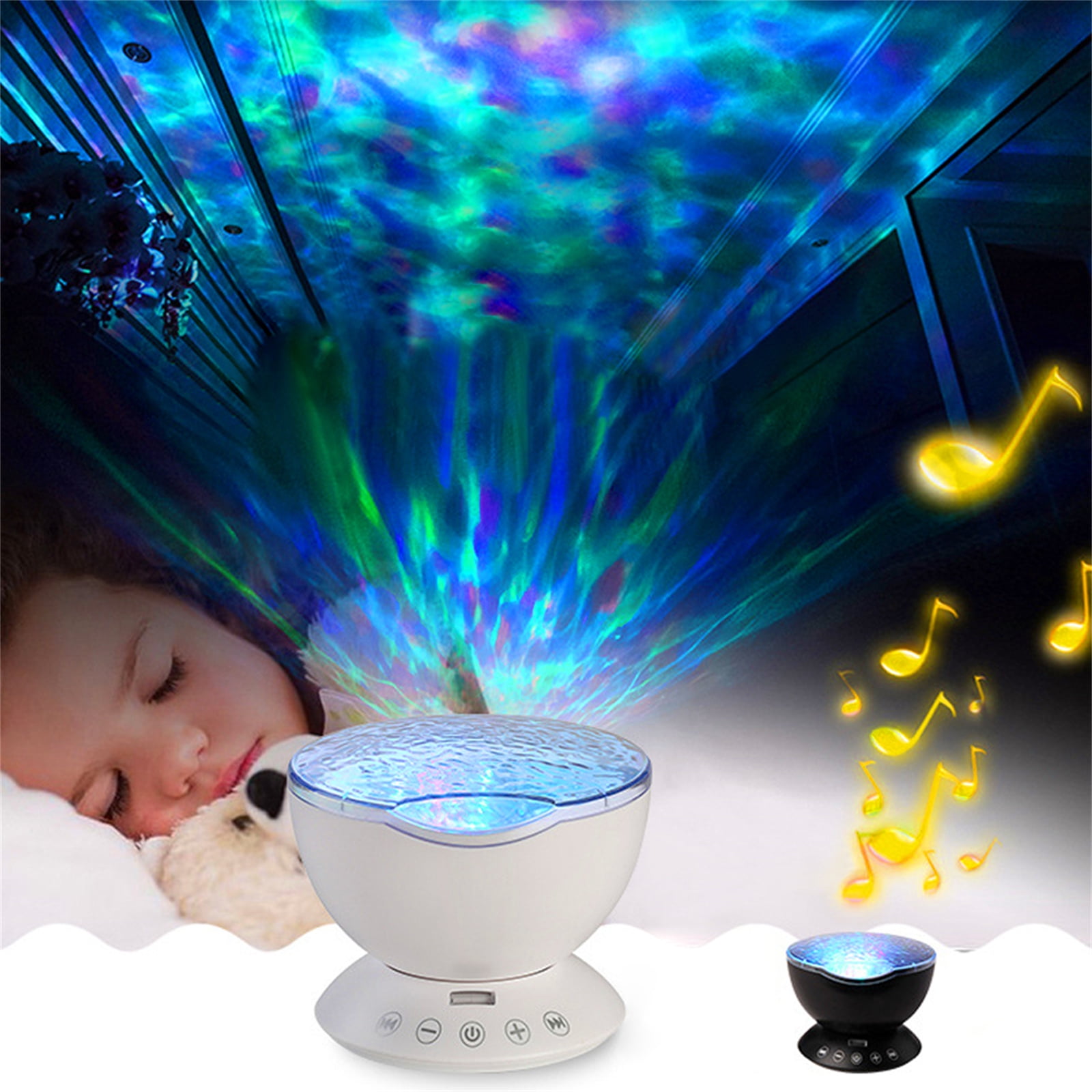 AGM Star Projector, LED Galaxy Night Light with Music Speaker & Remote Control, Bedroom Decor Gift for Kids, White