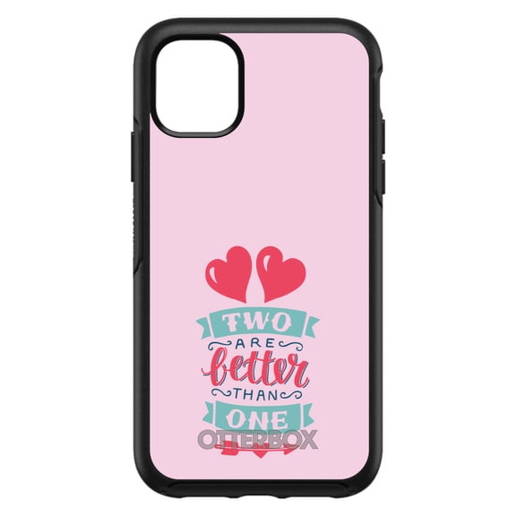DistinctInk OtterBox Symmetry Custom Case for Apple iPhone 15 (6.1" Screen) - Two Are Better Than One - Tempered Glass Back