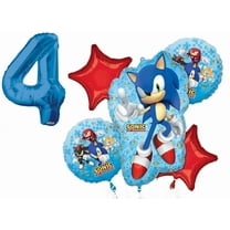 Sonic the Hedgehog 4th Happy Birthday 6 Piece Balloons Set